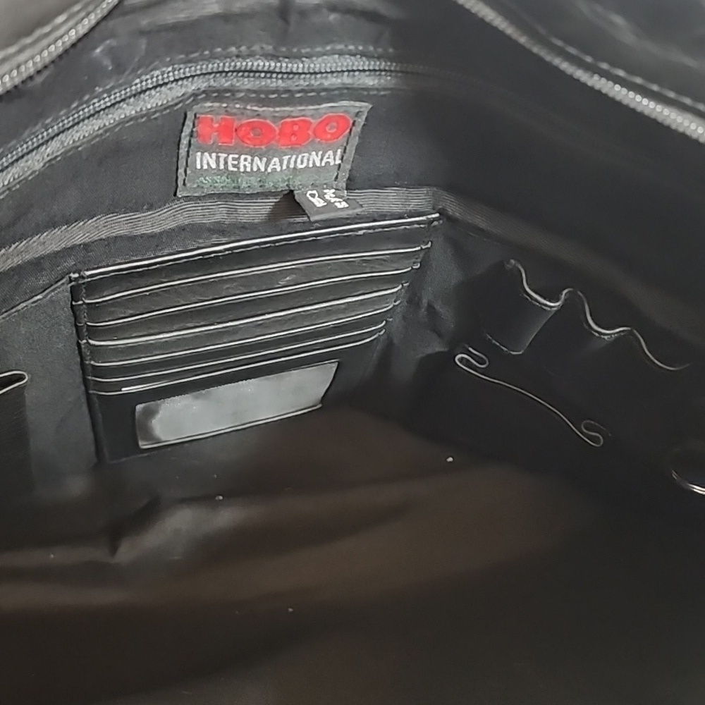 HOBO INTERNATIONAL Black Leather Unisex Bag. Organizer Carryall Minimalist Sz L - Picture 10 of 13